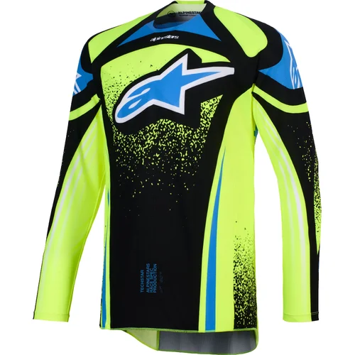 Dres TECHSTAR NOMUR, ALPINESTARS (tmavomodrá/žltá fluo/modrá, veľkosť M)