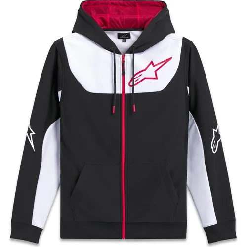 Mikina SESSIONS 3 HOODIE ALPINESTARS 1244-53110-1232-XL (čierna/biela/červená, veľkosť XL)