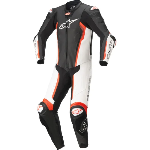 Jednodielna kombinéza MISSILE V2 ALPINESTARS 3150122-1231-56 kompatibilná s TECH-AIR, (čierna/biela/červená fluo, veľkosť 56)