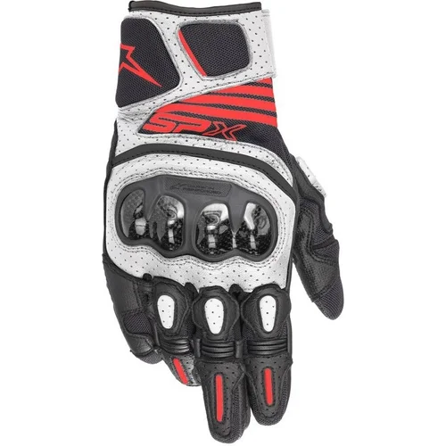 Rukavice SP X AIR CARBON V2 ALPINESTARS 3567319-1231-L (čierna/biela/červená fluo, veľkosť L)