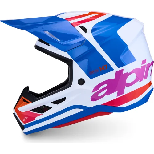 Prilba supertech S-M7 core (biela/modrá/oranžová/ružová, veľkosť S) /ALPINESTARS/ - obr. 6