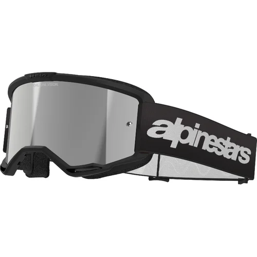 Okuliare VISION 3 WORDMARK ALPINESTARS 5103225-1456-OS (čierna, zrkadlové strieborné plexi) 2027