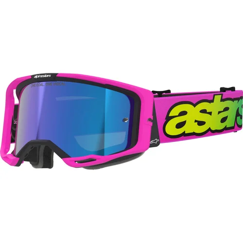 Okuliare VISION 8 VISTA ALPINESTARS 5100426-3159-OS (ružová fluo/žltá fluo/zelená, zrkadlové modré plexi)