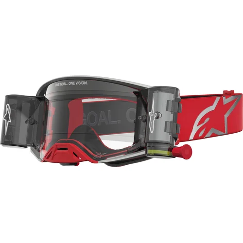 Okuliare supertech firma roll-off wide vision ALPINESTARS 5100227-3246-TU (červená/strieborná, číre plexi a roll-off systém) 2027