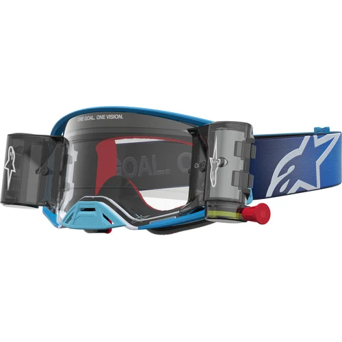 Okuliare supertech firma roll-off wide vision ALPINESTARS 5100227-7368-TU (modrá/strieborná, číre plexi a roll-off systém) 2027