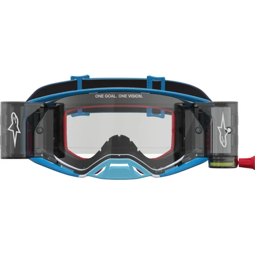 Okuliare supertech firma roll-off wide vision (modrá/strieborná, číre plexi a roll-off systém) 2027 /ALPINESTARS/ - obr. 2