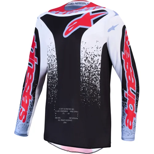Čierna/biela/svetlomodrá/fluorescenčná červená ALPINESTARS 3761327-1694-M dres FLUID DRAG, veľkosť M)