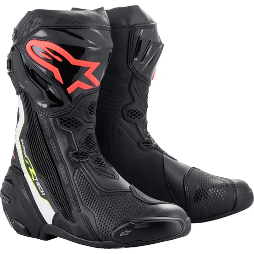 Topánky SUPERTECH R ALPINESTARS 2220021-1236-47 (čierna/biela/fluorescenčná červená/fluorescenčná žltá, veľkosť 47)