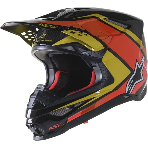 Prilba supertech S-M10 carbon META2 ALPINESTARS 8300222-1549-S (čierna/žltá/oranžová lesklá, veľkosť S)