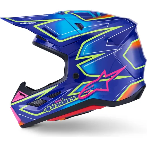 Prilba supertech S-M7 cast (modrá/ružová/žltá fluo, veľkosť S) /ALPINESTARS/ - obr. 1