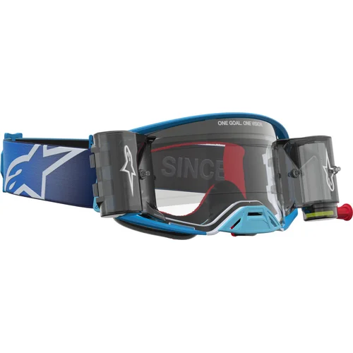 Okuliare supertech firma roll-off wide vision (modrá/strieborná, číre plexi a roll-off systém) 2027 /ALPINESTARS/ - obr. 3
