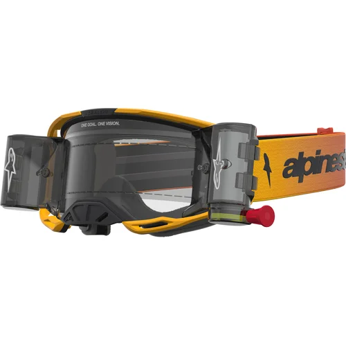 Okuliare vision 8 amber roll-off wide vision ALPINESTARS 5103327-5009-TU (žltá/červená/čierna, číre plexisklo a roll-off systém) 2027