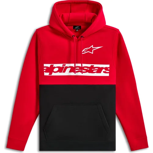 Mikina PARALLEL HOODIE ALPINESTARS 1216-52500-3010-XXL (červená/čierna, veľkosť 2XL)