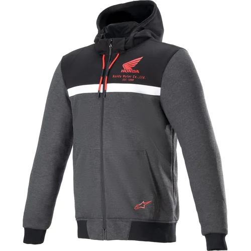 Bunda CHROME STREET HOODIE HONDA kolekcia ALPINESTARS 4201323-1908-L (čierna/sivá/červená, veľkosť L)