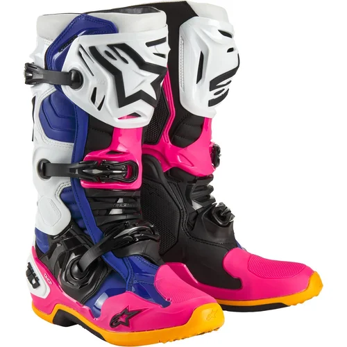 Topánky TECH 10 limitovaná edícia COAST ALPINESTARS 2010020-2014-8 (biela/tmavomodrá/ružová/žltá fluo/oranžová/čierna, veľkosť 42)
