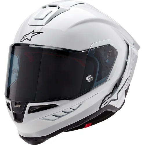Prilba supertech R10 solid 8200124-2170-M (biela/matný karbon, veľkosť M) /ALPINESTARS/