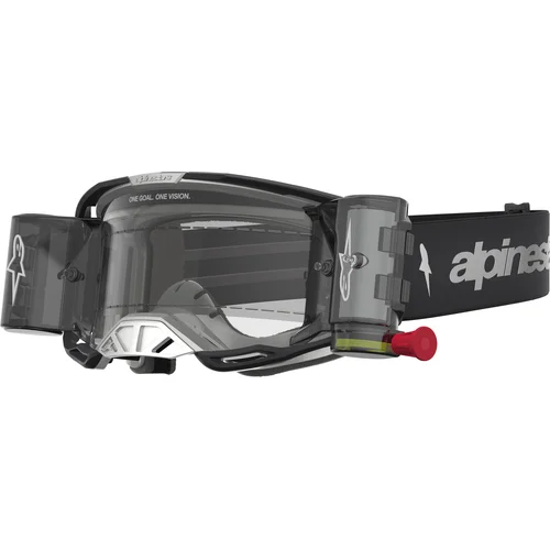 Okuliare vision 8 amber roll-off wide vision ALPINESTARS 5103327-1742-TU (čierna/strieborná, číre plexisklo a roll-off systém) 2027