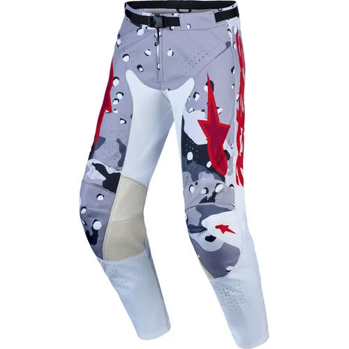 Nohavice RACER AIR LONE ALPINESTARS 3721027-9346-30 (sivá camo/biela/červená, veľkosť 30)
