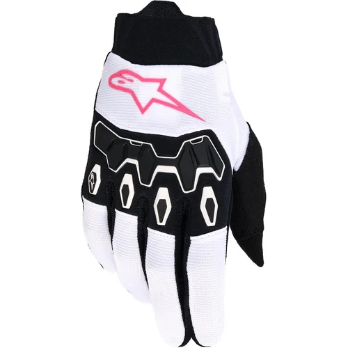 Rukavice STELLA FULL BORE V2 ALPINESTARS 3580126-2064-L dámske, (biela/ružová fluo/čierna, veľkosť L)