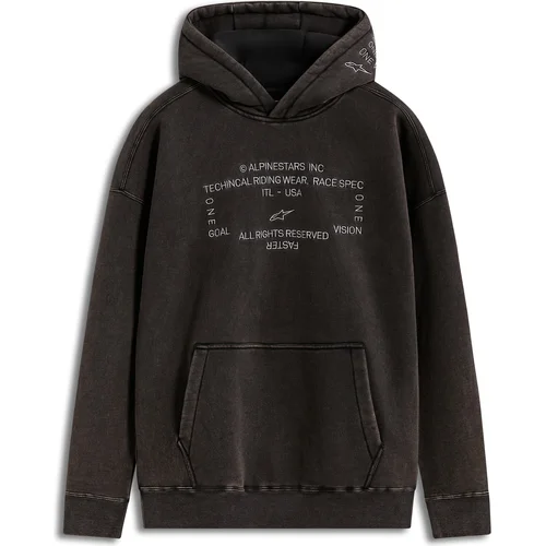Mikina infinite washed oversized hoodie ALPINESTARS 1236-52804-9108-L (sepraná čierna, veľkosť L)