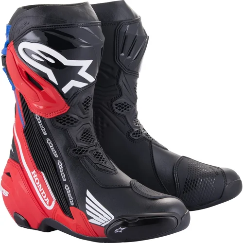 Topánky SUPERTECH R HONDA kolekcia ALPINESTARS 2220423-1317-42 (čierna/červená fluo/modrá/biela, veľkosť 42)