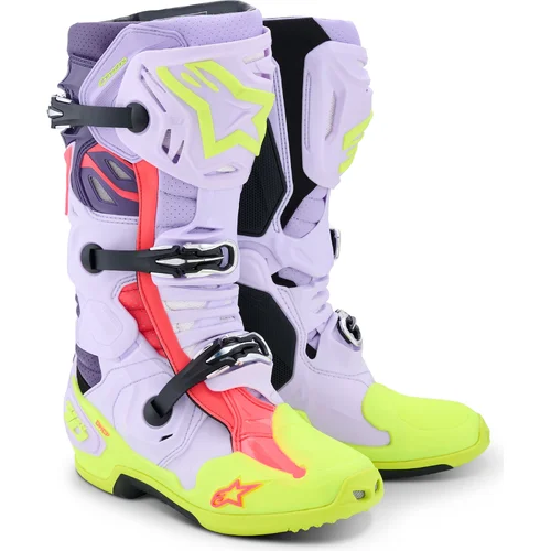Topánky TECH 10 SUPERVENTED ALPINESTARS 2010520-3150-8 (fialová/žltá fluo/ružová, veľkosť 42)