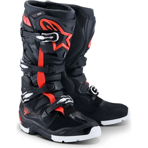 Topánky tech 7 enduro drystar ALPINESTARS 2010526-1321-11 (čierna/červená fluo/biela, veľkosť 45,5)