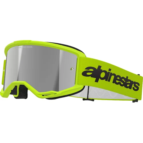 Okuliare VISION 3 WORDMARK ALPINESTARS 5103225-5299-OS (žltá fluo, zrkadlové strieborné plexi) 2027