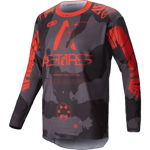 Dres RACER HOLLOW, ALPINESTARS (sivá camo/oranžová fluo, veľkosť S)