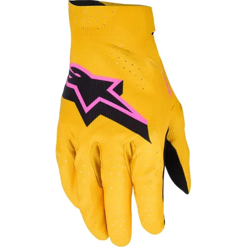 Rukavice SUPERTECH MX ALPINESTARS 3560526-5005-XXL (zlatá/čierna/ružová fluo, veľkosť 2XL)