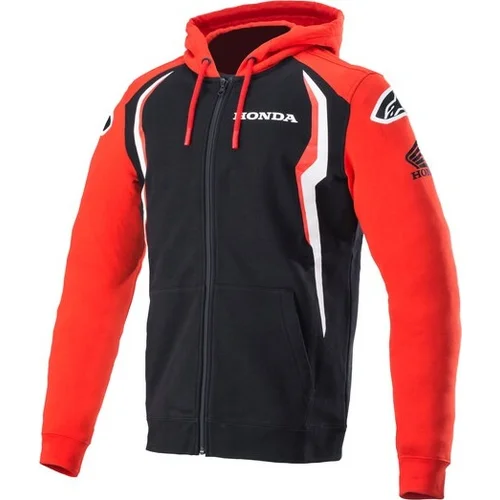 Mikina na zip s kapucňou HONDA ALPINESTARS 1H20-23200-3010-4XL (červená/čierna, veľkosť 4XL)