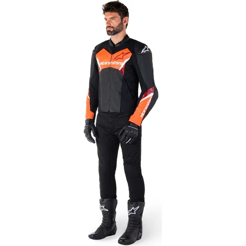 Bunda FASTER 3 (čierna/červená fluo, veľkosť 52) /ALPINESTARS/ - obr. 3