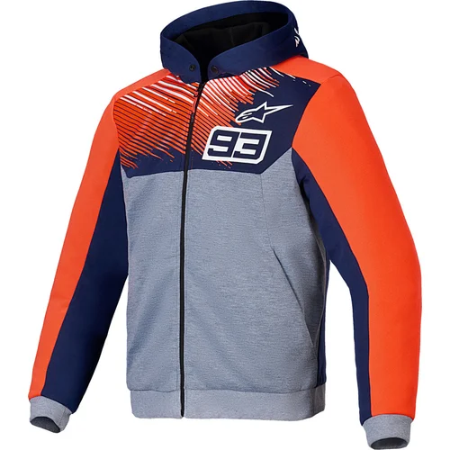 Bunda CHROME V2 SPORT HOODIE MM93 kolekcia ALPINESTARS 4200725-7234-M (svetlosivá/modrá/červená fluo, veľkosť M)