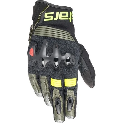 Rukavice HAROK ALPINESTARS 3504822-6085-XXL (čierna/zelená/žltá fluo, veľkosť 2XL)