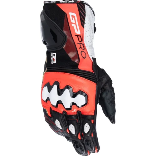 Rukavice GP PRO 4 ALPINESTARS 3556724-1321-XL (čierna/červená fluo/biela, veľkosť XL)