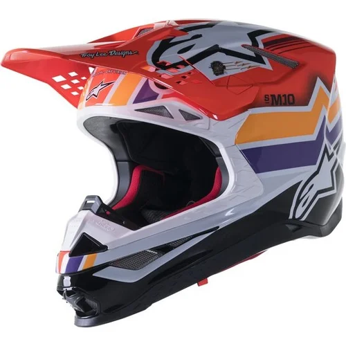 Prilba SUPERTECH S-M10 edícia TROY LEE DESIGNS ALPINESTARS 8302023-3400-XXL (oranžová/žltá/fialová/biela/čierna, veľkosť 2XL)