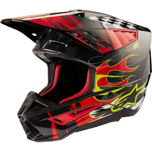 Prilba S-M5 RASH ALPINESTARS 8307023-9033-M (tmavosivá/červená fluo, veľkosť M)