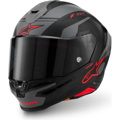 Prilba S-R7 A-CORE ALPINESTARS (čierna/sivá/červená matná, veľkosť S)