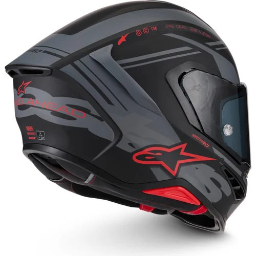 Prilba S-R7 A-CORE (čierna/sivá/červená matná, veľkosť S) /ALPINESTARS/ - obr. 3