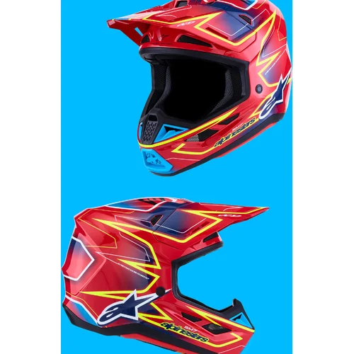 Prilba supertech S-M7 cast (červená/žltá fluo/modrá, veľkosť S) /ALPINESTARS/ - obr. 7
