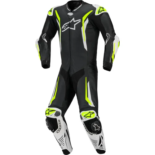 Jednodielna kombinéza GP TECH V5 ALPINESTARS 3150226-125-50 (čierna/biela/žltá fluo, veľkosť 50)