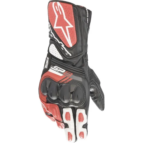 Rukavice SP-8 ALPINESTARS 3558321-1304-3XL (čierna/biela/červená, veľkosť 3XL)