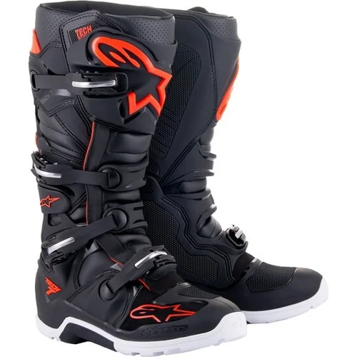 Topánky TECH 7 ENDURO ALPINESTARS 2012114-1030-14 (čierna/červená fluo/biela, veľkosť 49,5)