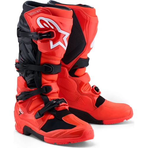 Topánky TECH 7 ENDURO ALPINESTARS 2010426-314-8 (červená fluo/čierna, veľkosť 42)