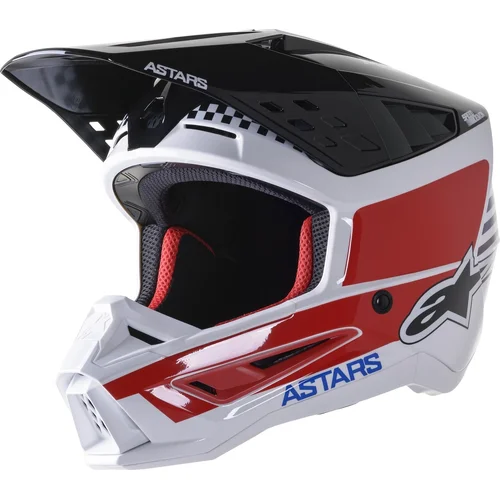 Prilba S-M5 SPEED ALPINESTARS 8304822-2739-2XL (biela/tmavomodrá/červená lesklá, veľkosť 2XL)