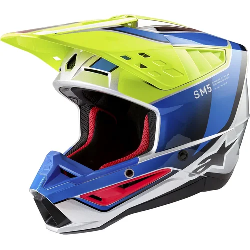 Prilba S-M5 SAIL ALPINESTARS 8306723-5579-S (žltá fluo/modrá/strieborná, veľkosť S)