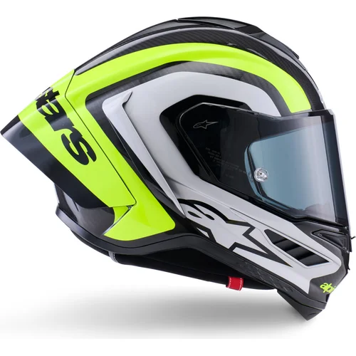 Prilba supertech R10 arius (karbon/žltá fluo/biela, veľkosť M) /ALPINESTARS/ - obr. 4