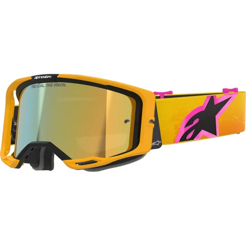 Okuliare VISION 8 CORP ALPINESTARS 5101625-4005-OS (oranžová/žltá/ružová, zrkadlové zlaté plexi)