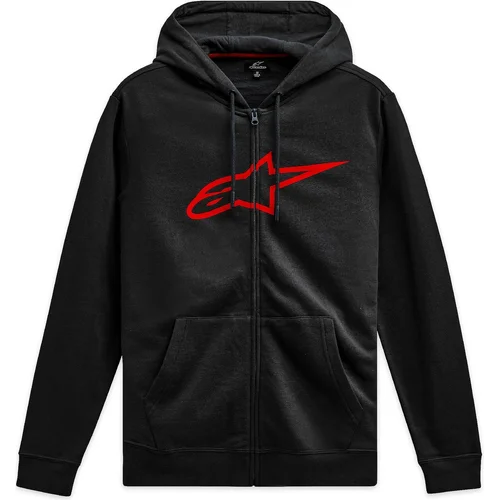 Mikina ageless ZIP hoodie 3 ALPINESTARS 1244-51490-1030-M (čierna/červená, veľkosť M)