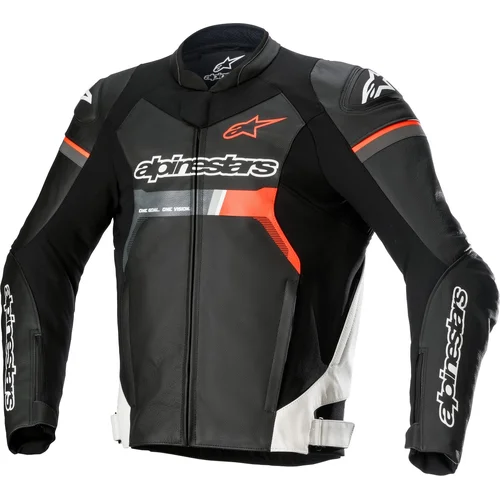 Bunda GP FORCE ALPINESTARS 3100822-1231-54 (čierna/biela/červená fluo, veľkosť 54)